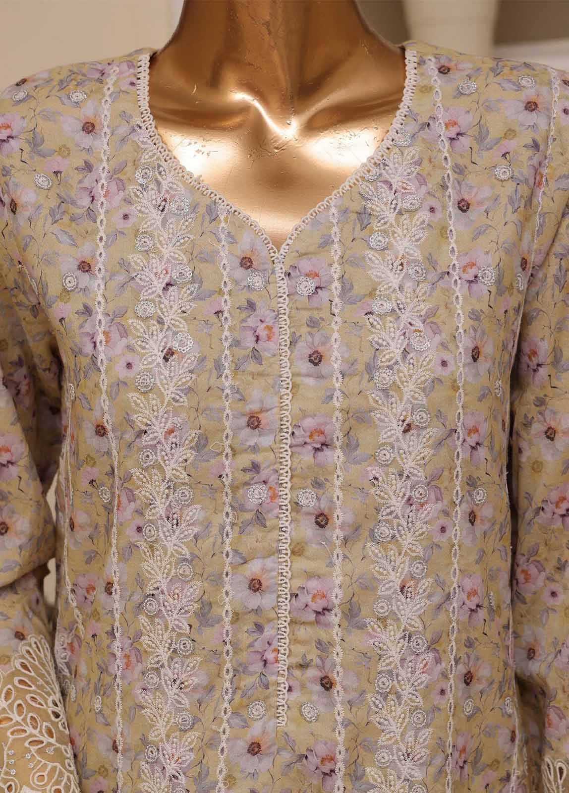 SME-740 -3 Piece Embroidered Stitched Suit - Image 2