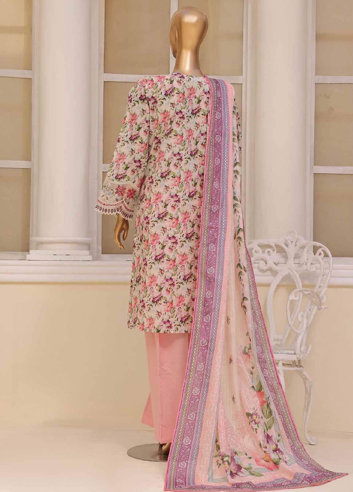 SME-779 -3 Piece Embroidered Stitched Suit - Image 3