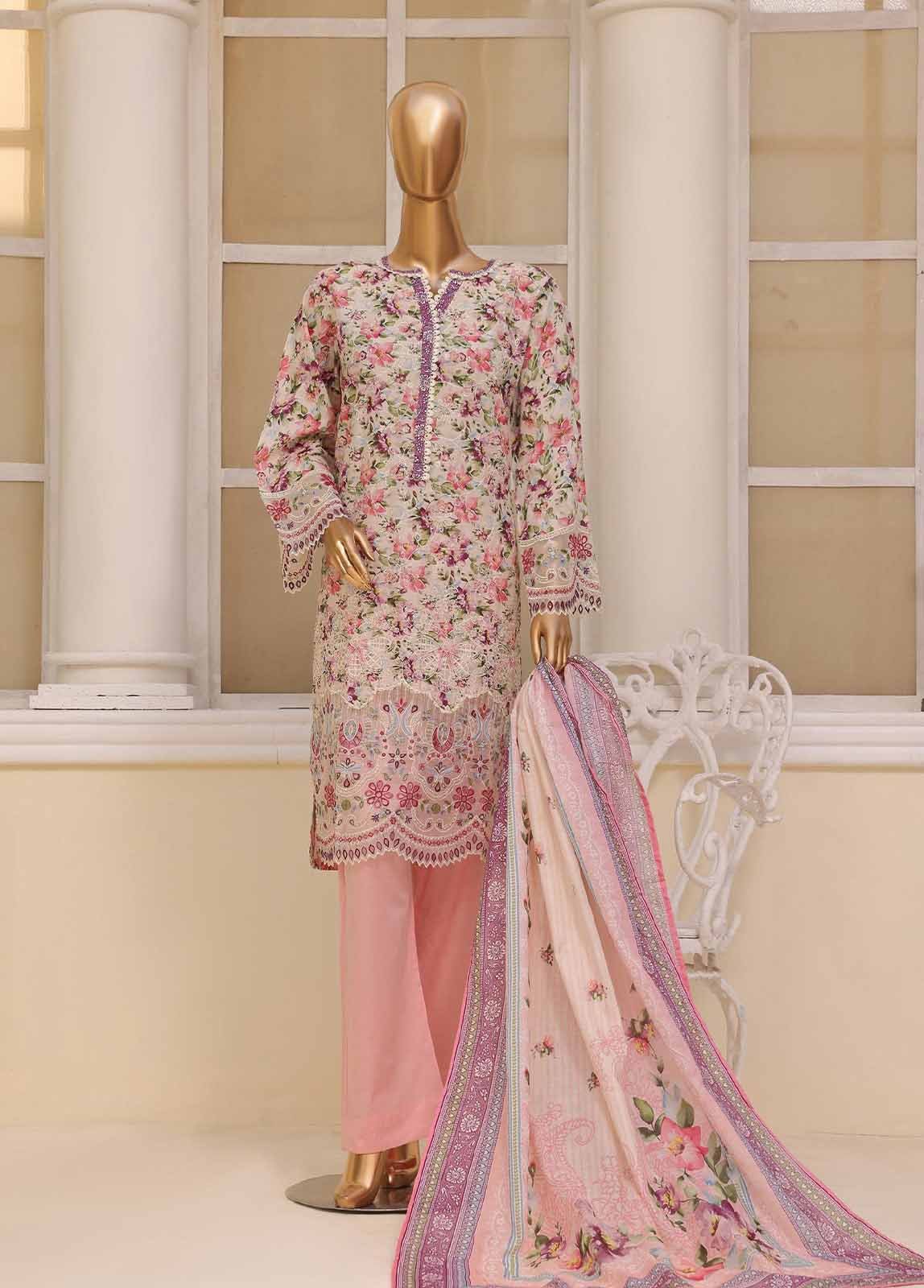 SME-779 -3 Piece Embroidered Stitched Suit - Image 4