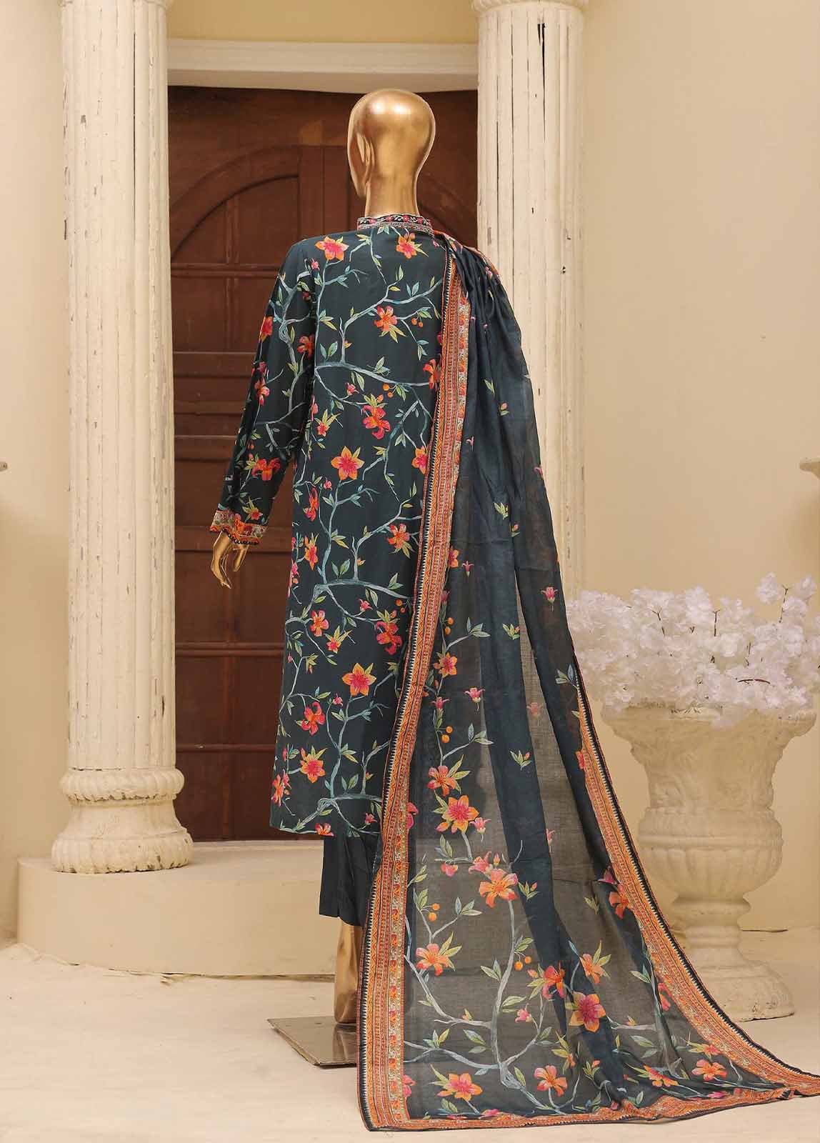 SME-786 -3 Piece Embroidered Stitched Suit - Image 2
