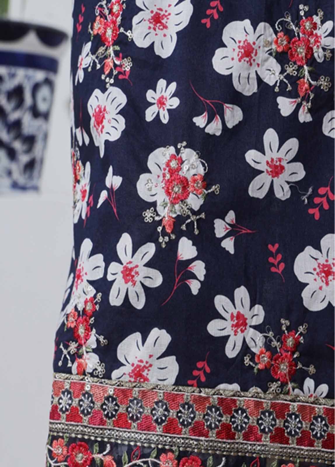 SME-KT-0804 -3 Piece Embroidered Coat Styled Stitched Suit - Image 4