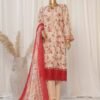 SMED-018- 3 Piece Printed Embroidered Stitched Suit