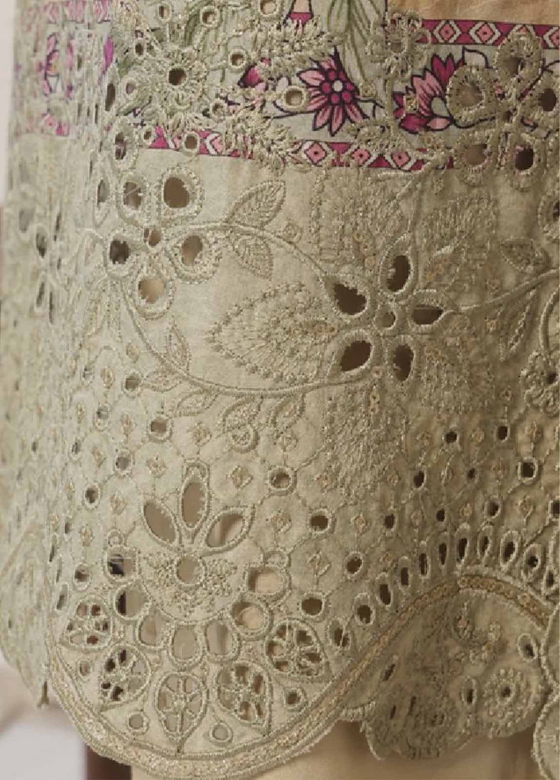 SMED-024- 3 Piece Printed Embroidered Stitched Suit - Image 5