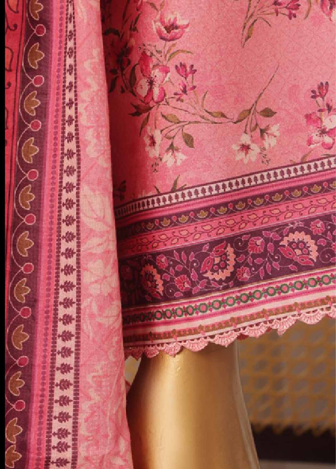 SMED-004- 3 Piece Printed Embroidered Stitched Suit - Image 3