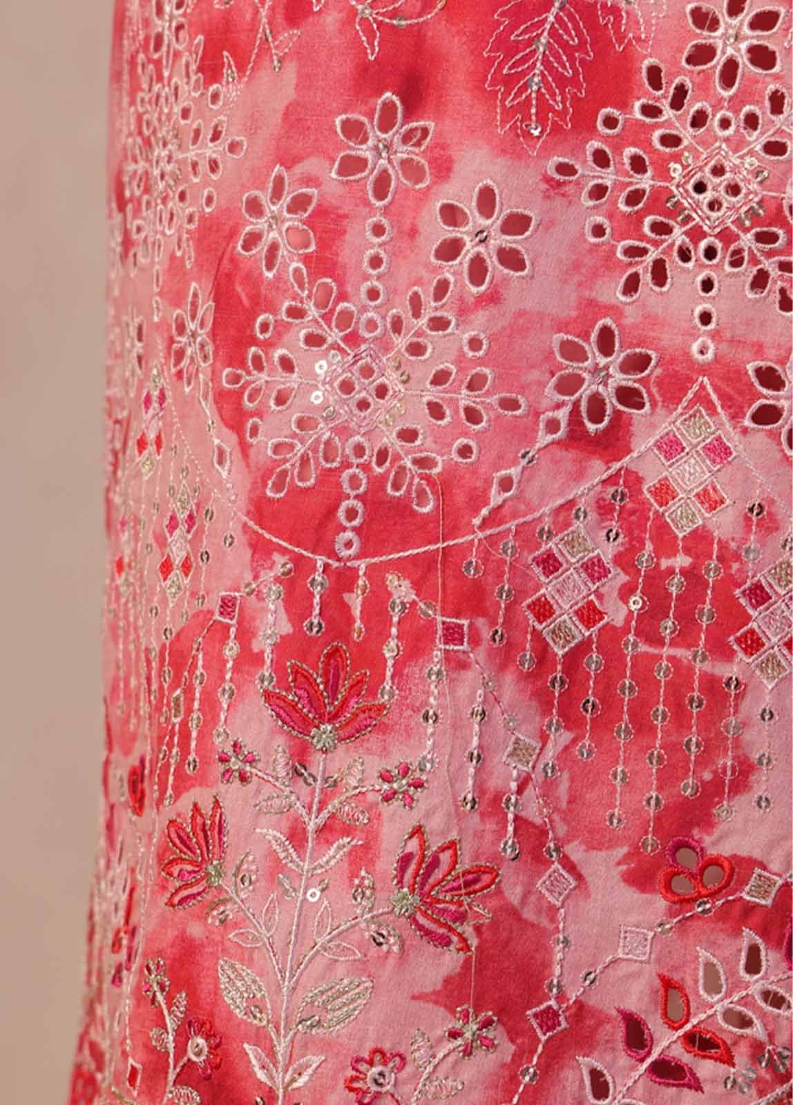 SMED-054 -3 Piece Embroidered Stitched Suit - Image 2