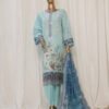 SMED-017- 3 Piece Printed Embroidered Stitched Suit