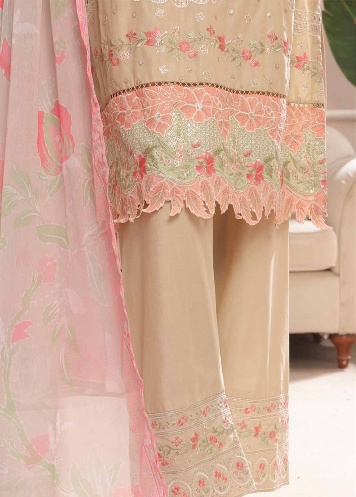 SMPC-008 A- 3 Piece Luxury Embroidered Stitched Suit - Image 3