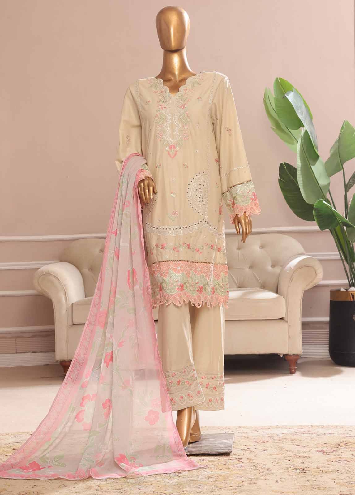 SMPC-008 A- 3 Piece Luxury Embroidered Stitched Suit - Image 4
