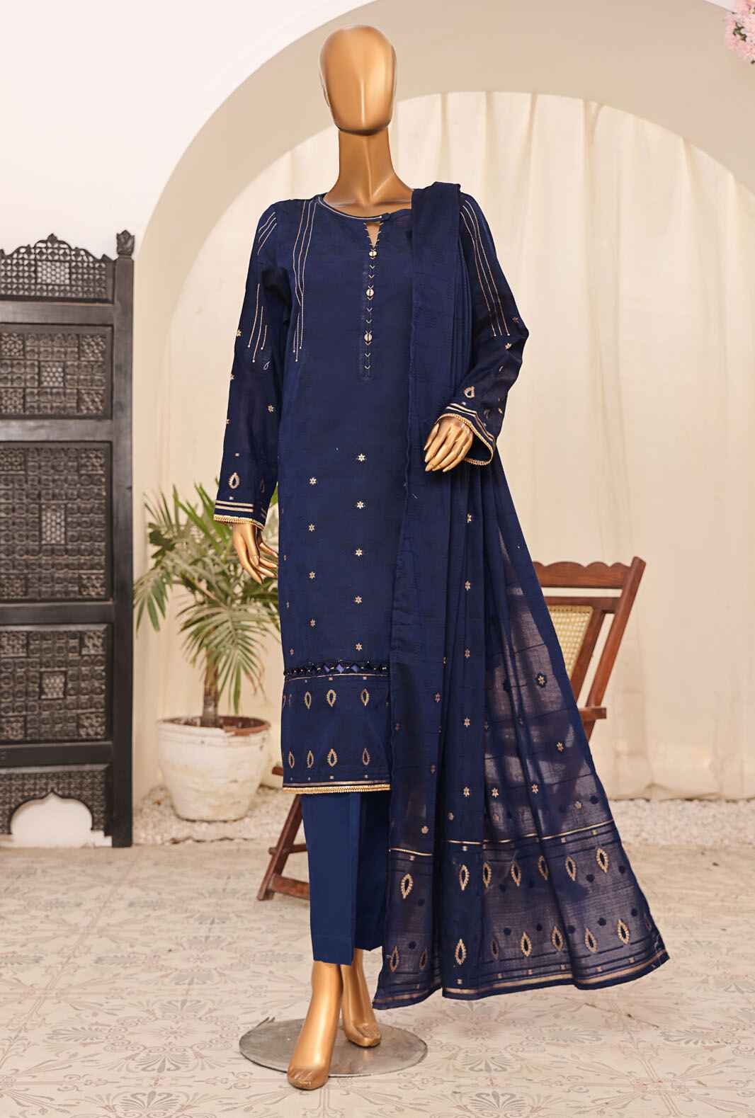 Valencia by HZ Textiles Embroidered Jacquard Suit Unstitched 3 Piece VJ-01 Vol-02 - Summer Collection