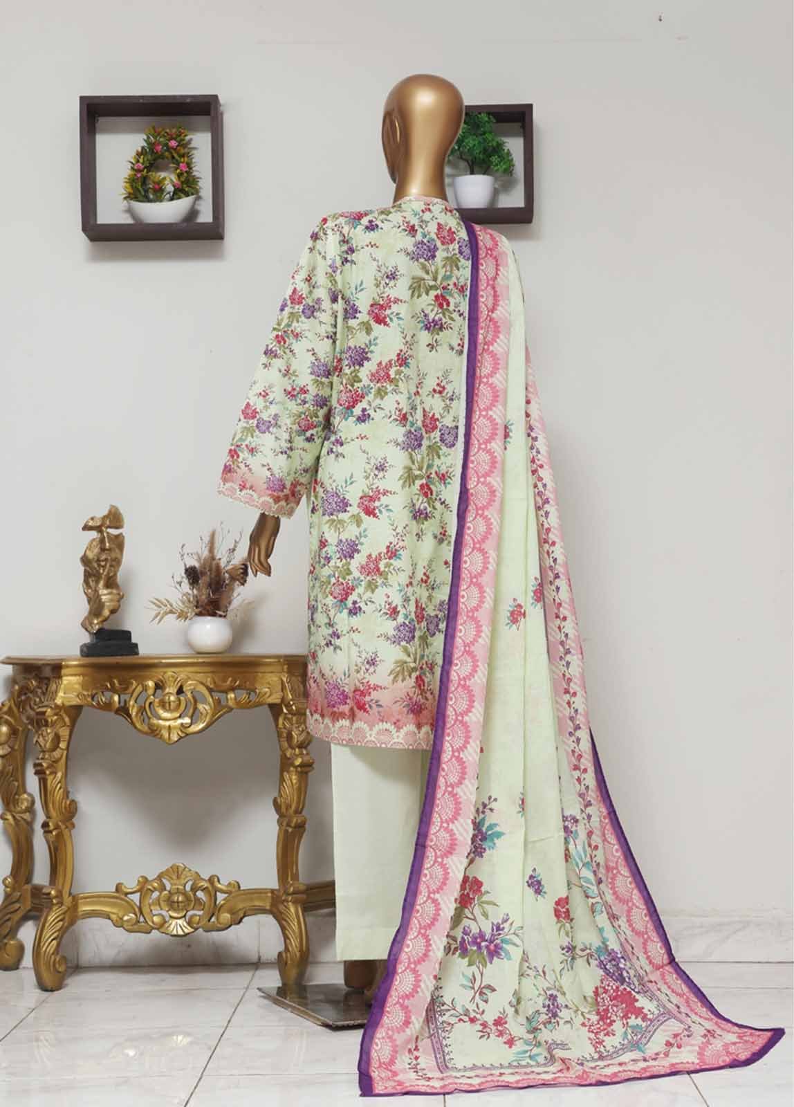 WCE-027 -3 Piece Embroidered Stitched Suit - Image 2