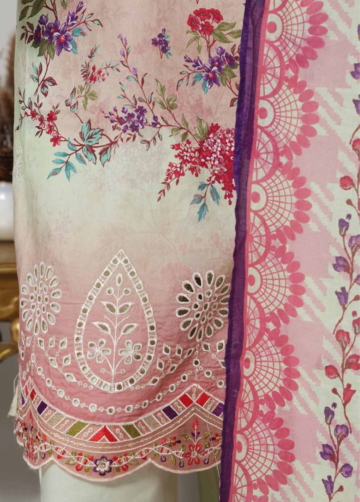WCE-027 -3 Piece Embroidered Stitched Suit - Image 4