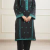 Solid + Embroidered Khaddar Stitched 2 Piece (Shirt/Trouser)
