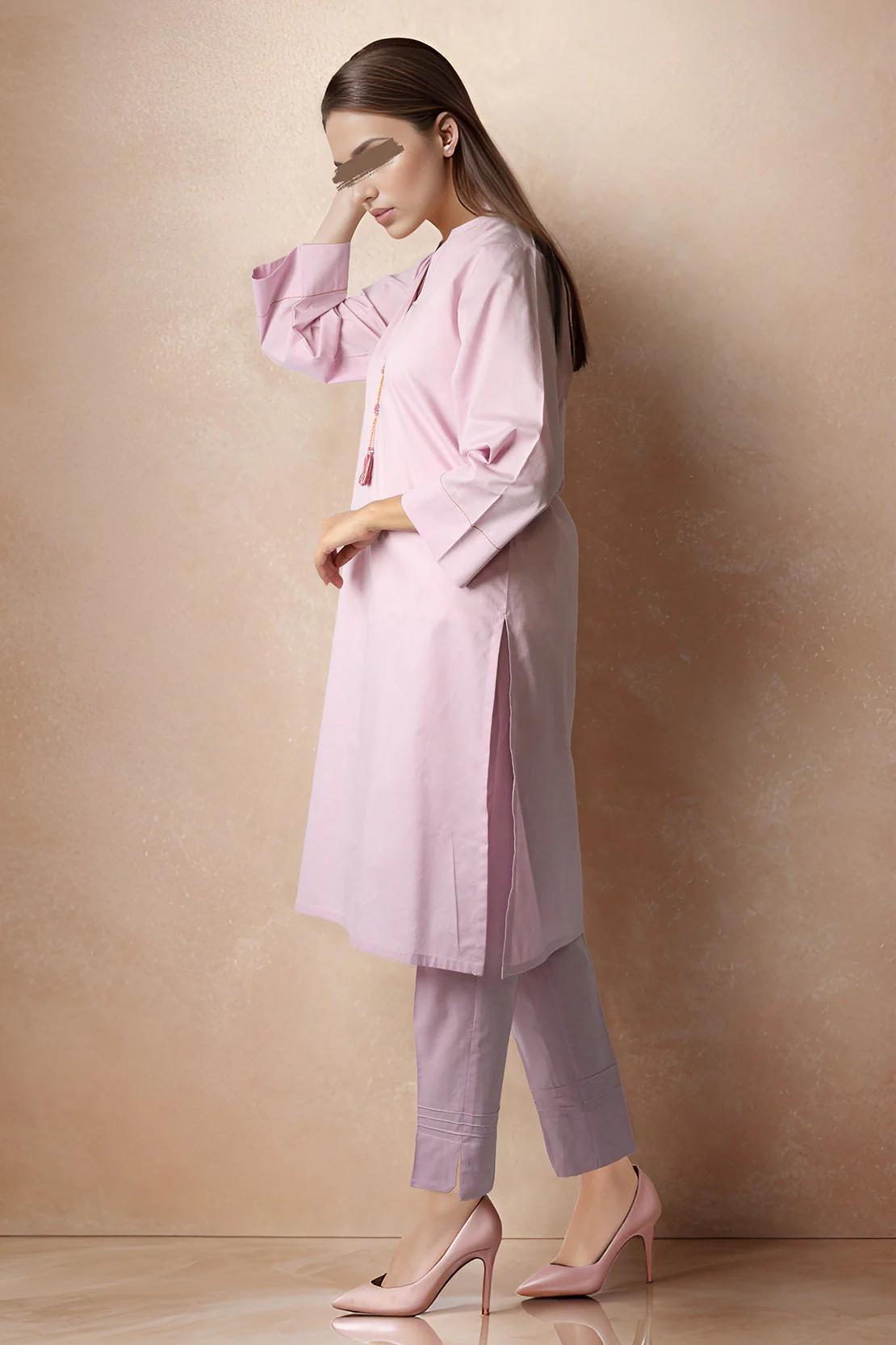 Solid Slub Viscose Stitched 2 Piece (Shirt/Trouser) - Image 2