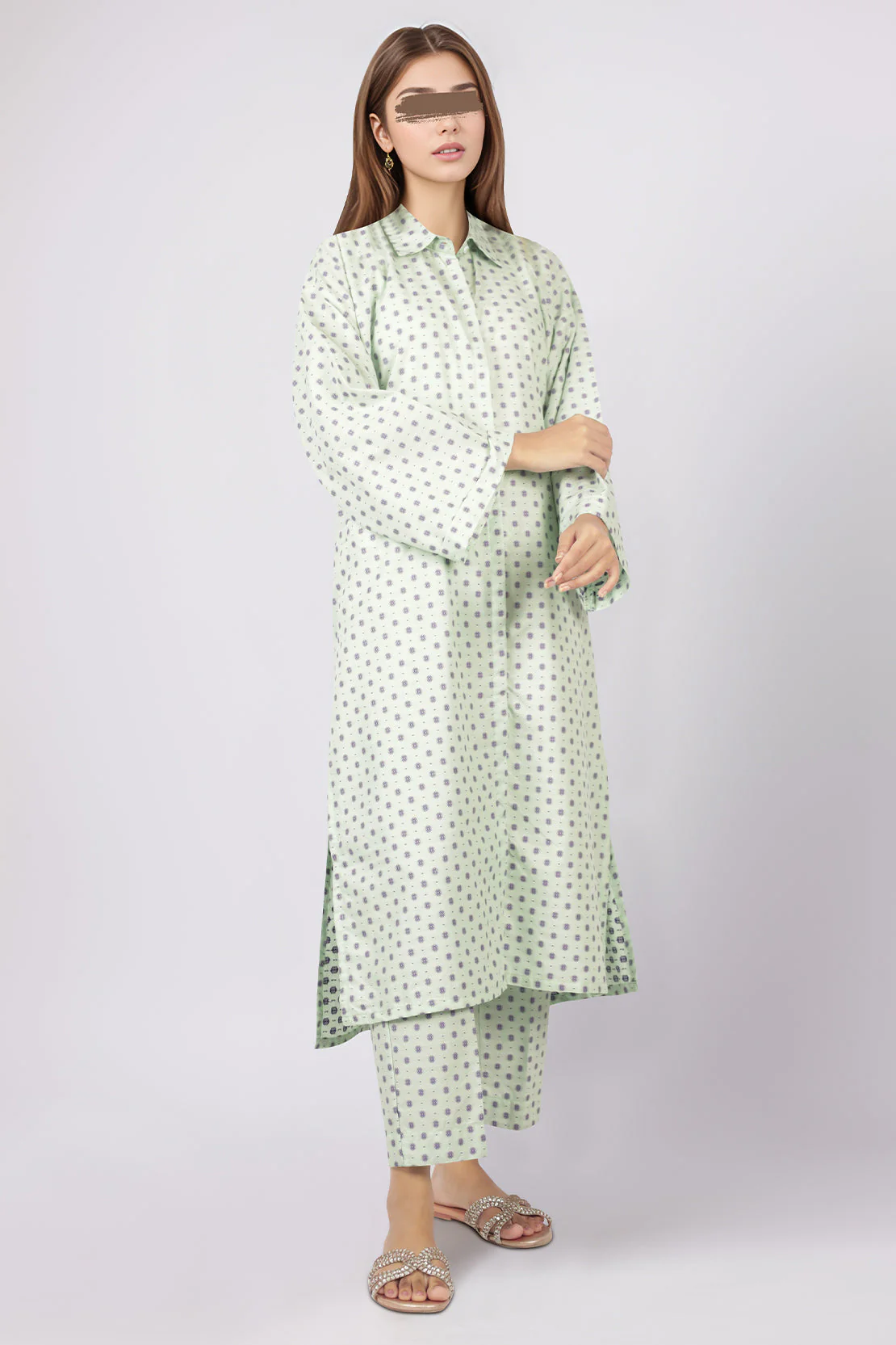 Cotton Jacquard Stitched 2 Piece (Shirt/Trouser) - Image 2