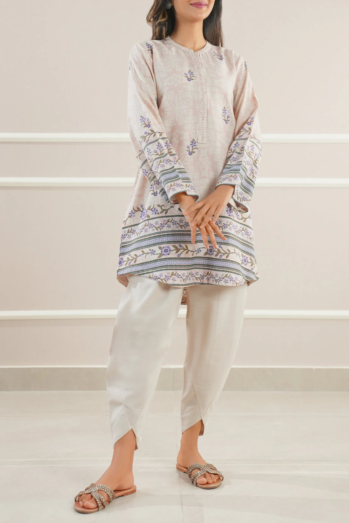 Printed Khaddar Stitched 2 Piece (Shirt/Trouser)