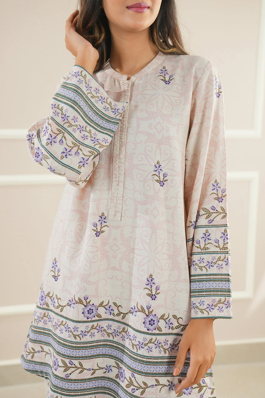 Printed Khaddar Stitched 2 Piece (Shirt/Trouser) - Image 3