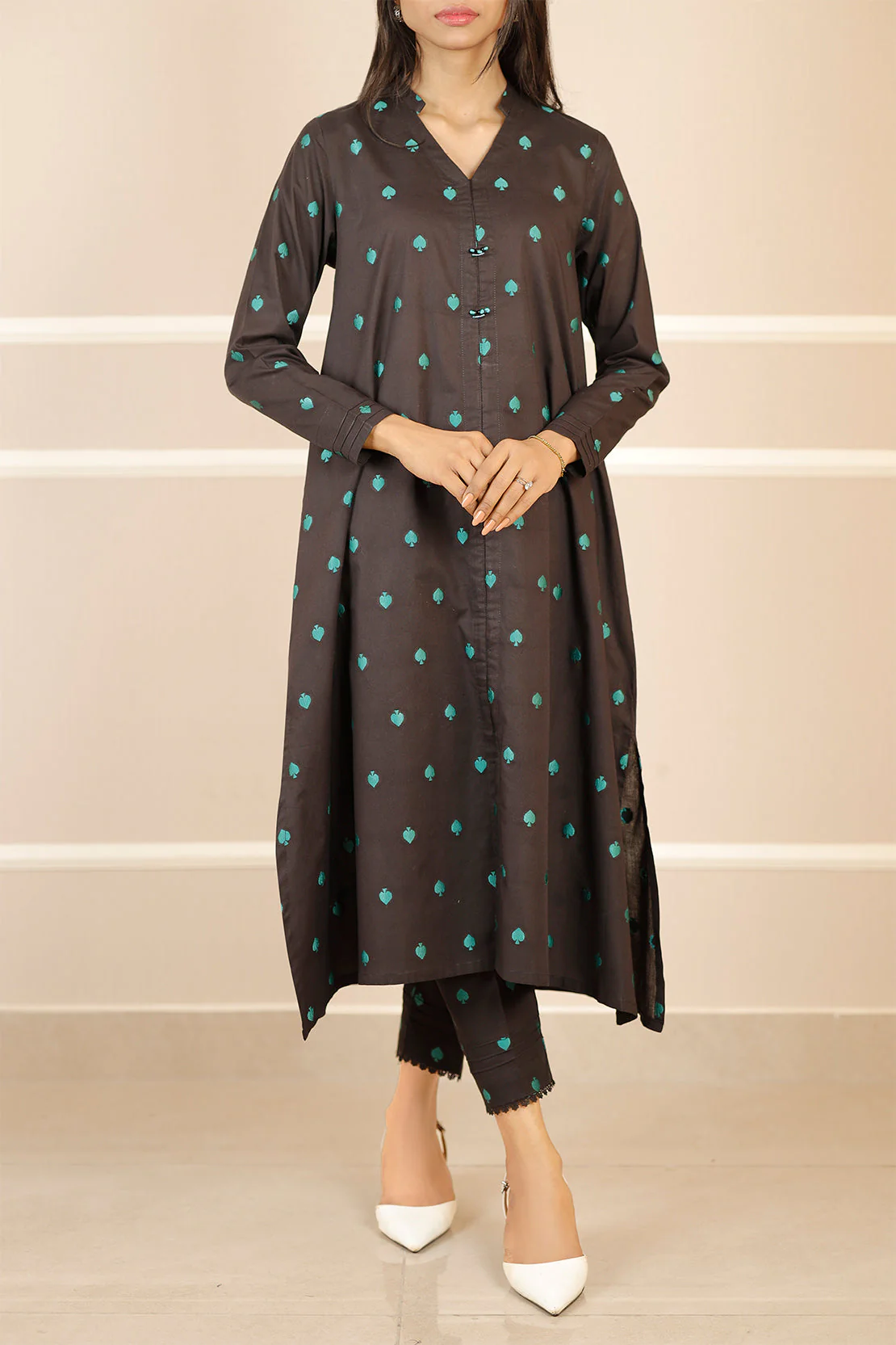 Cotton Jacquard Stitched 2 Piece (Shirt/Trouser)