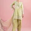3 Piece Embroidered Dobby Suit | DW-EA25-66-DW-EA25-66-Light Green