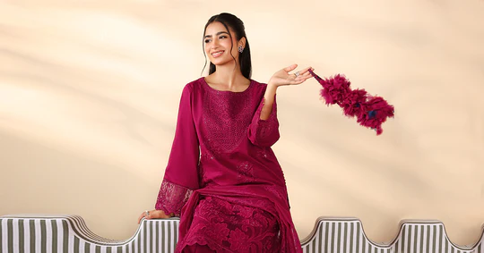 3 Piece Embroidered Dobby Suit - Image 5