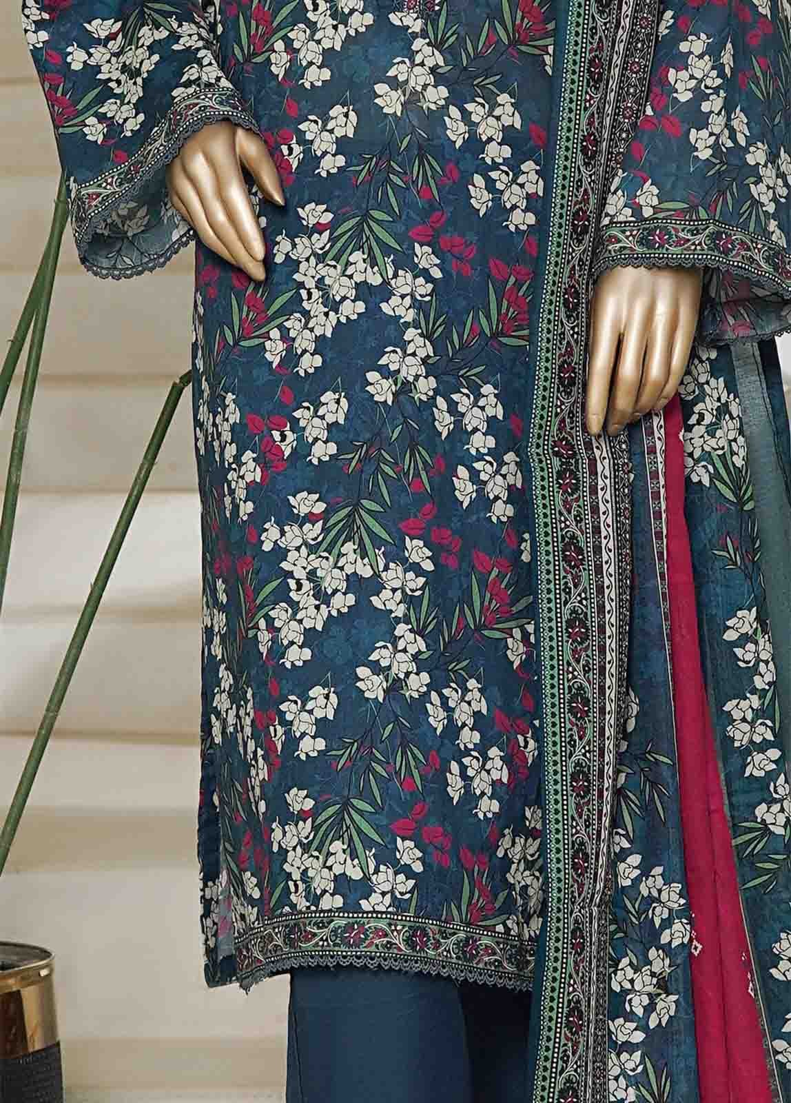 NSM-0160-PR R10-11- 3 Piece Printed Cotton Stitched Suit - Image 5