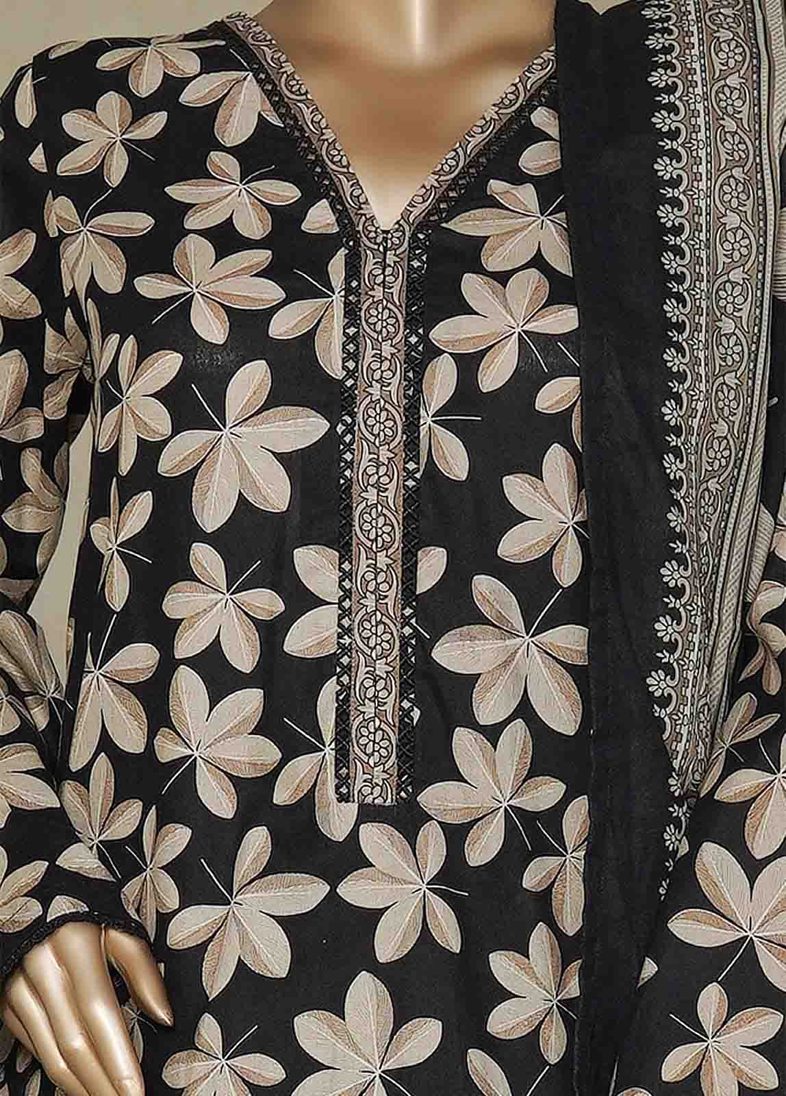 NSM-0216-PR R10-11- 3 Piece Printed Cotton Stitched Suit - Image 4