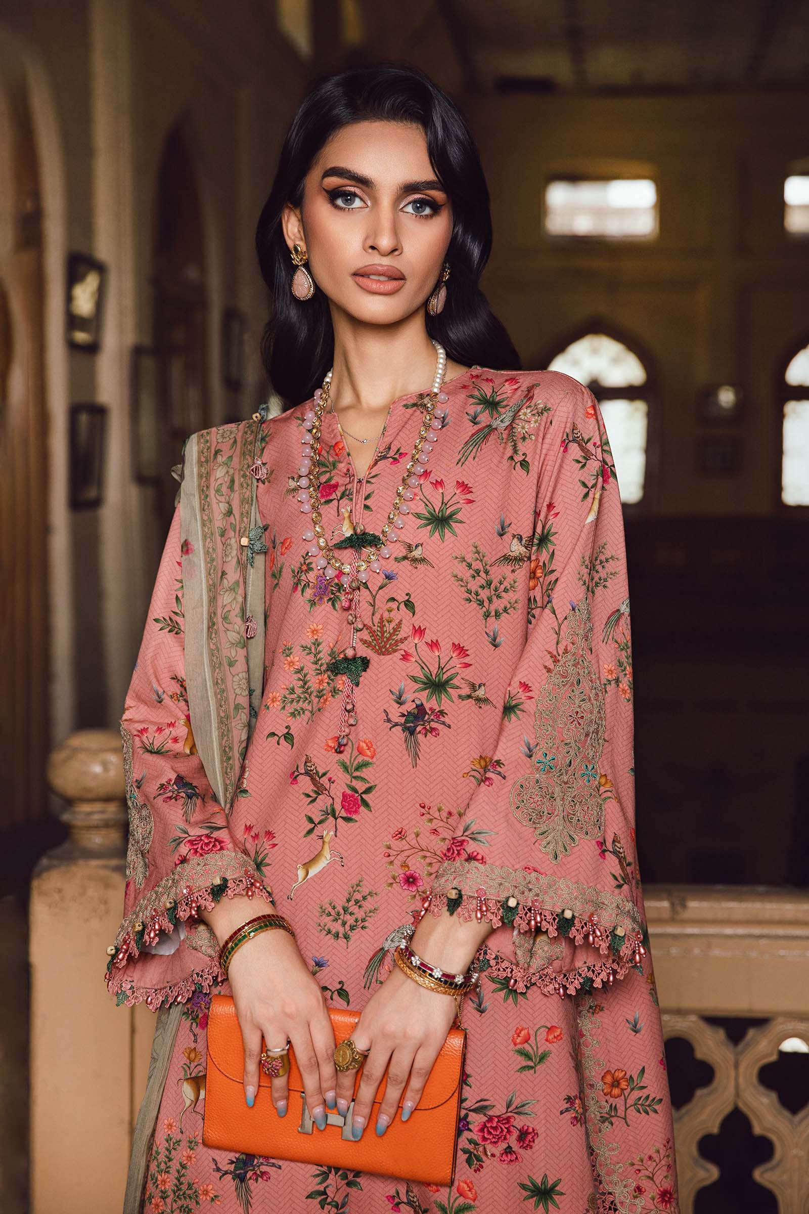 3 Piece Unstitched Embroidered Linen Suit | MPT-2707-A - Image 2