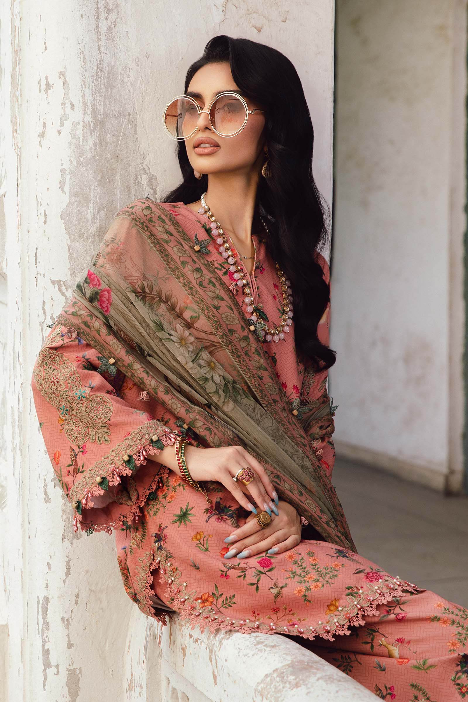 3 Piece Unstitched Embroidered Linen Suit | MPT-2707-A - Image 3