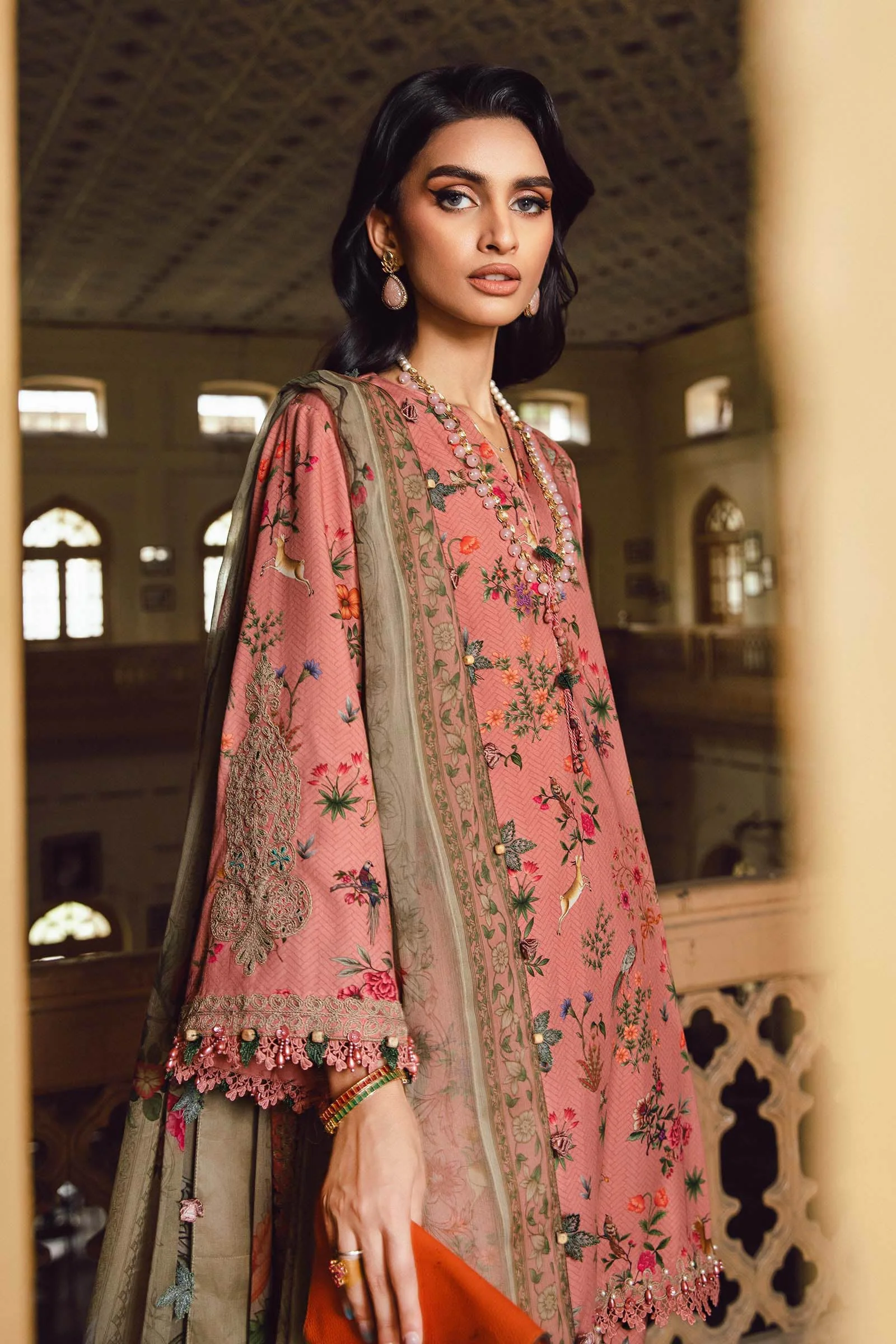 3 Piece Unstitched Embroidered Linen Suit | MPT-2707-A - Image 4