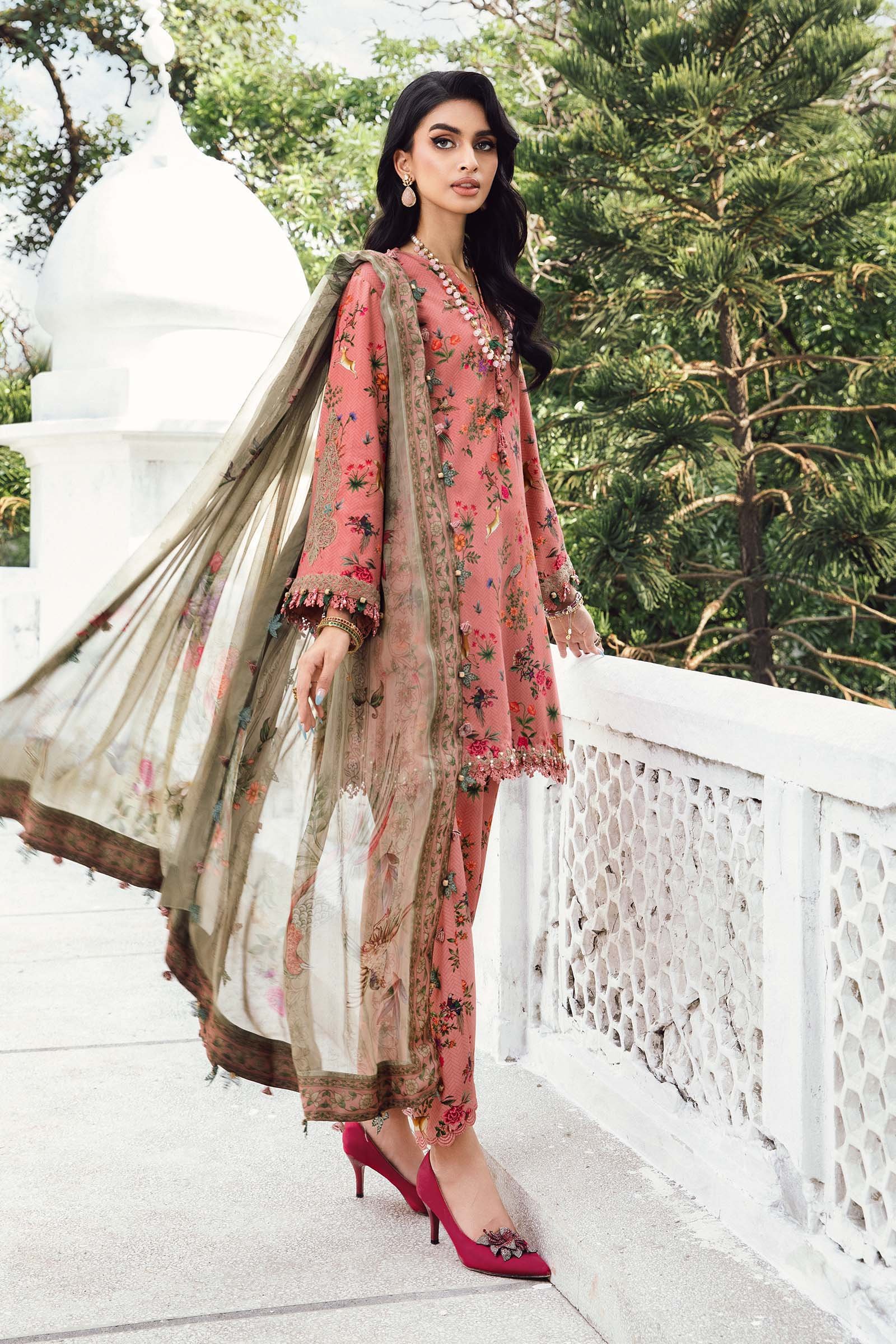 3 Piece Unstitched Embroidered Linen Suit | MPT-2707-A - Image 6