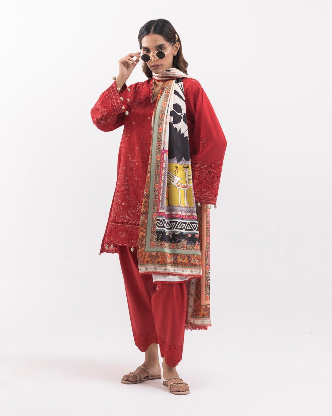 Stitched Embroidered Lawn Suit