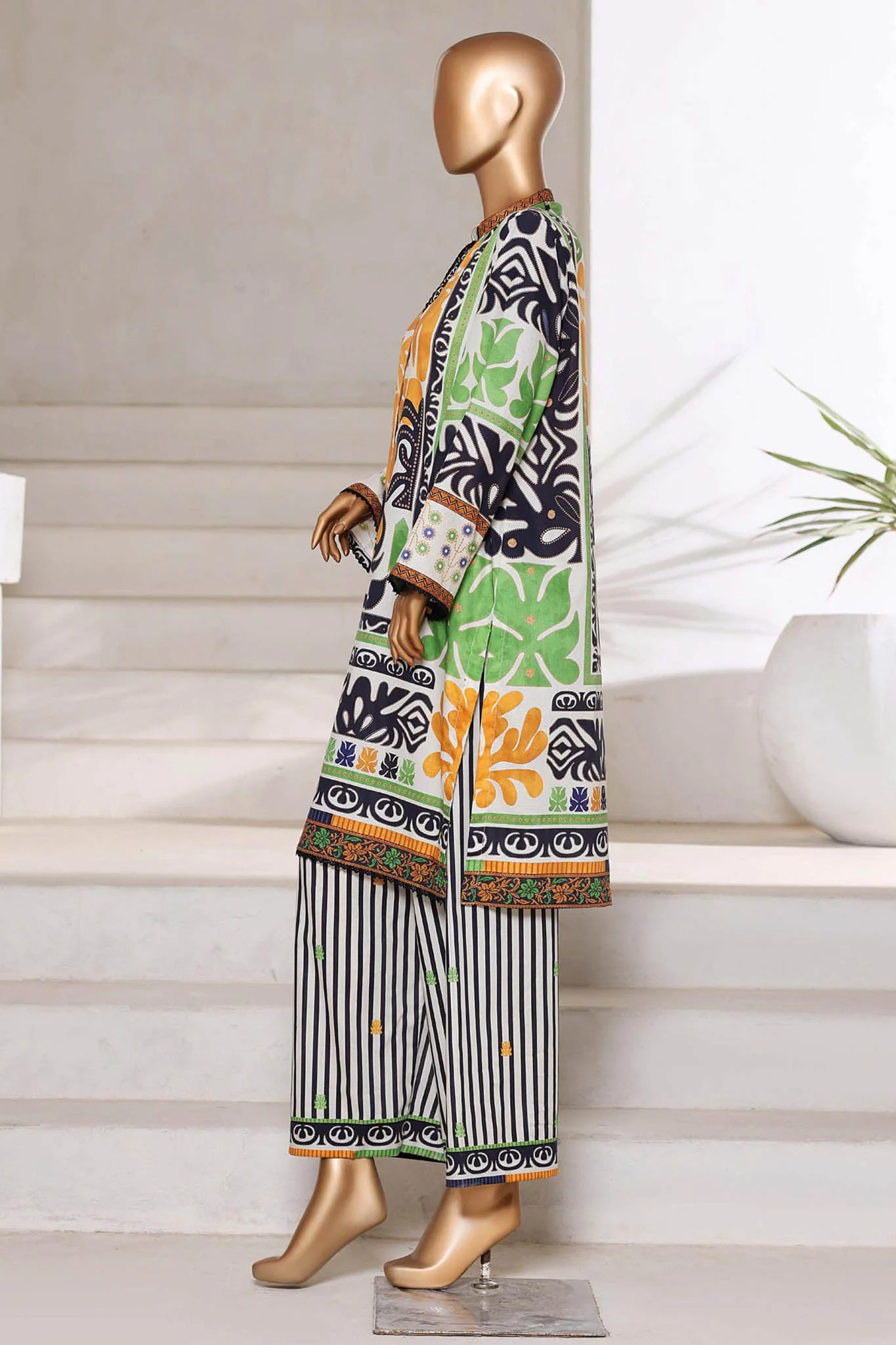 Bin Saeed Stitched 2 Piece Co Ords Cotton Collection'2025-WC-2403-Yellow - Image 3