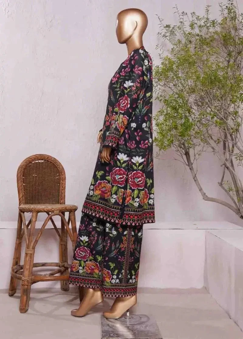 WC-2538- 2 Piece Printed Cotton Stitched Co Ords - Image 2