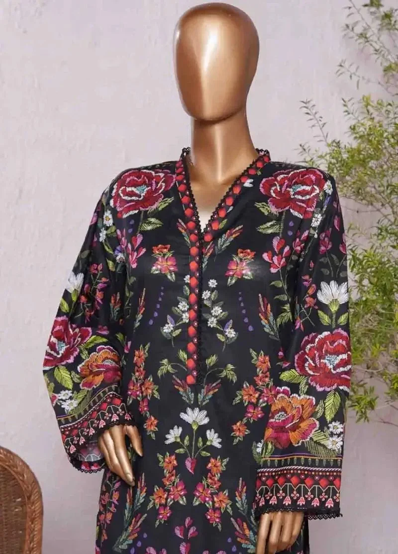 WC-2538- 2 Piece Printed Cotton Stitched Co Ords - Image 3