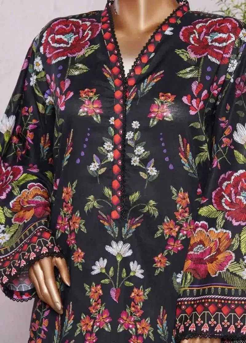 WC-2538- 2 Piece Printed Cotton Stitched Co Ords - Image 4