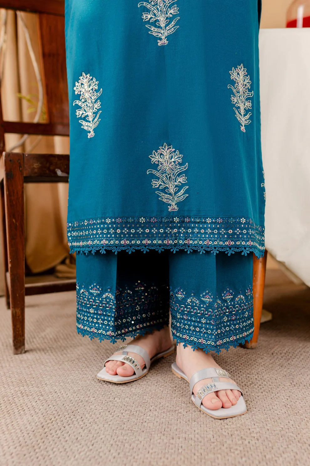 Melvin - 2Pc Embroidered Dress - Image 5