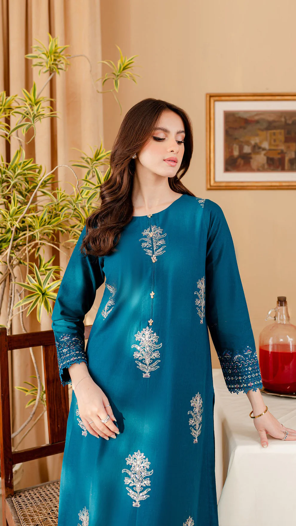 Melvin - 2Pc Embroidered Dress - Image 6