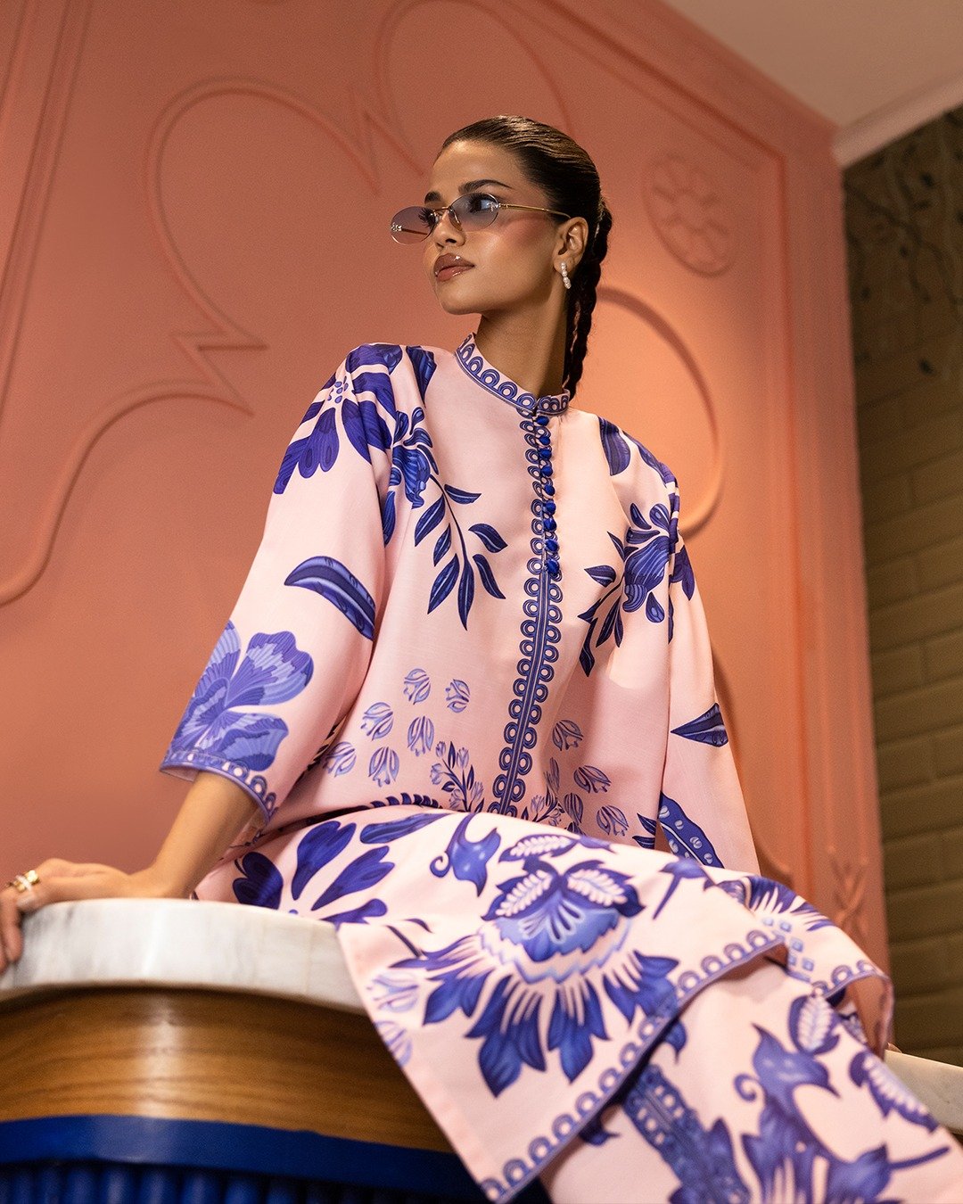 Stitched Printed Khaddar Shirt + Culotte - Image 2