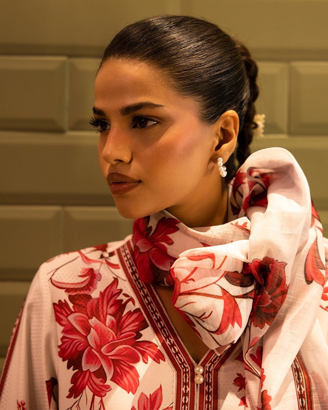 Stitched Printed Dobby Shirt + Dupatta - Image 4