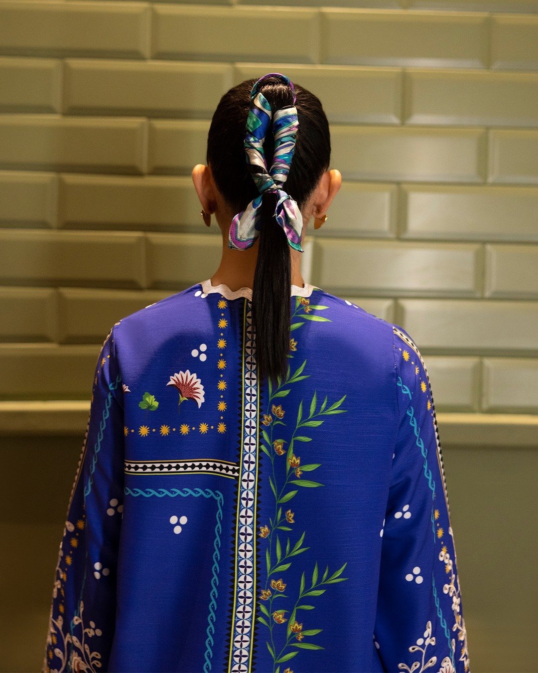 Stitched Embroidered Khaddar Shirt - Image 4