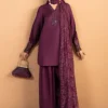 3 Piece Embroidered Tissue Silk Suit