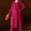 3 Piece Embroidered Tissue Silk Suit