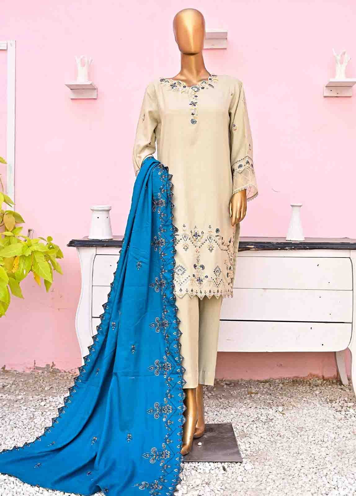 SFB-019-3 Piece Linen Embroidered collection