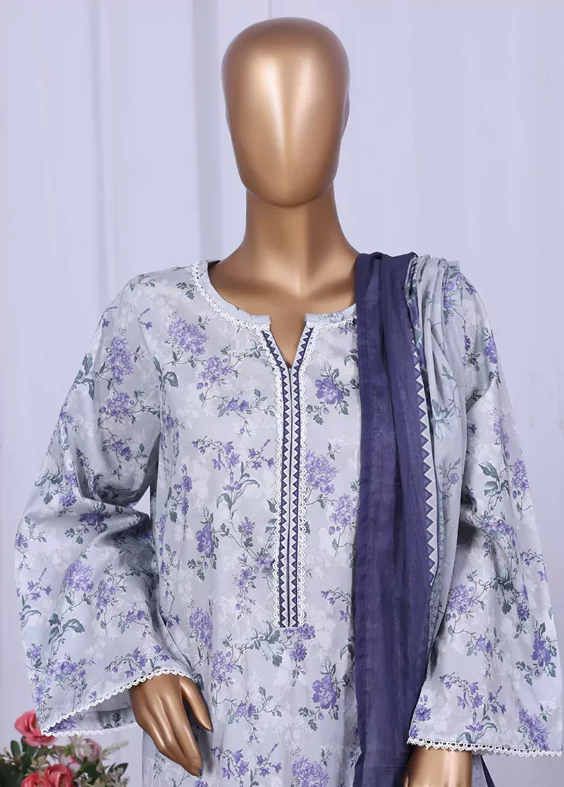Bin Saeed Stitched 3 Piece Printed Cotton Vol-05 Collection'2025-WC-2507-Skin - Image 2