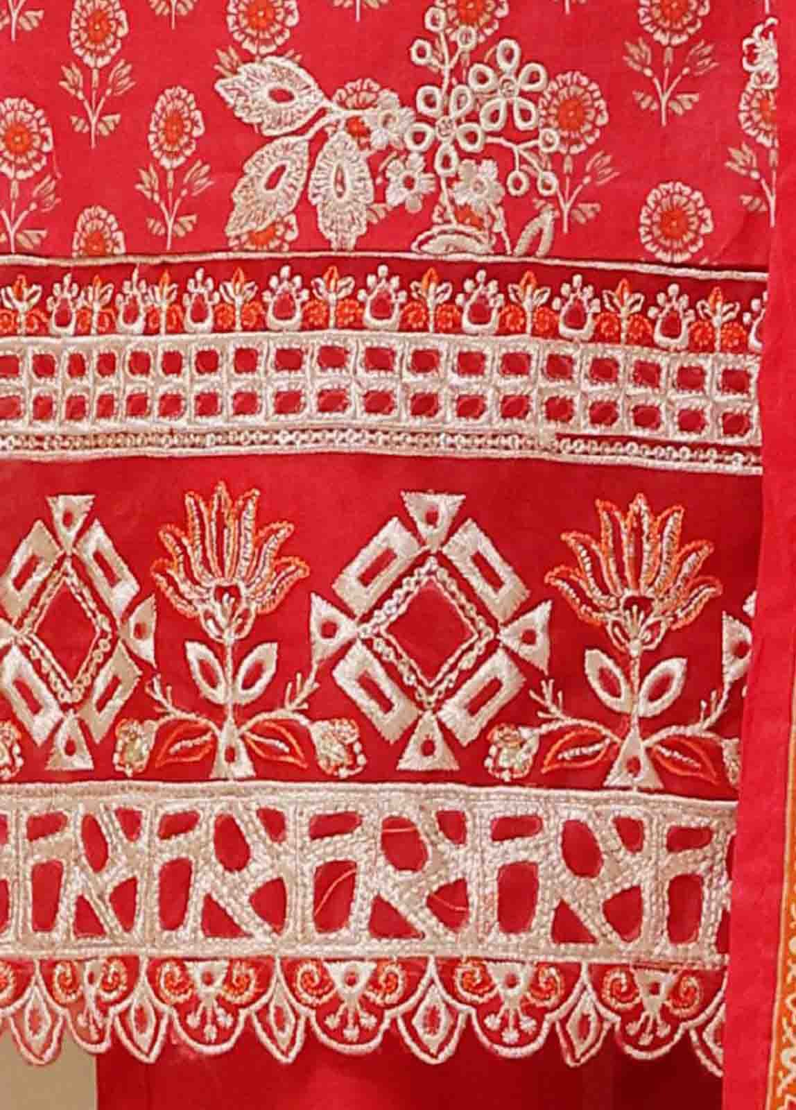 SME-603 -3 Piece Chikankari Stitched Suit - Image 6